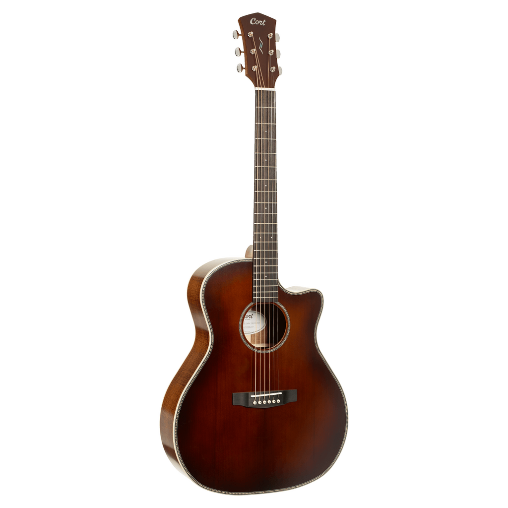 Cort Essence GA4 Acoustic Guitar - Brown Burst Semi Gloss (Adirondack / Blackwood)