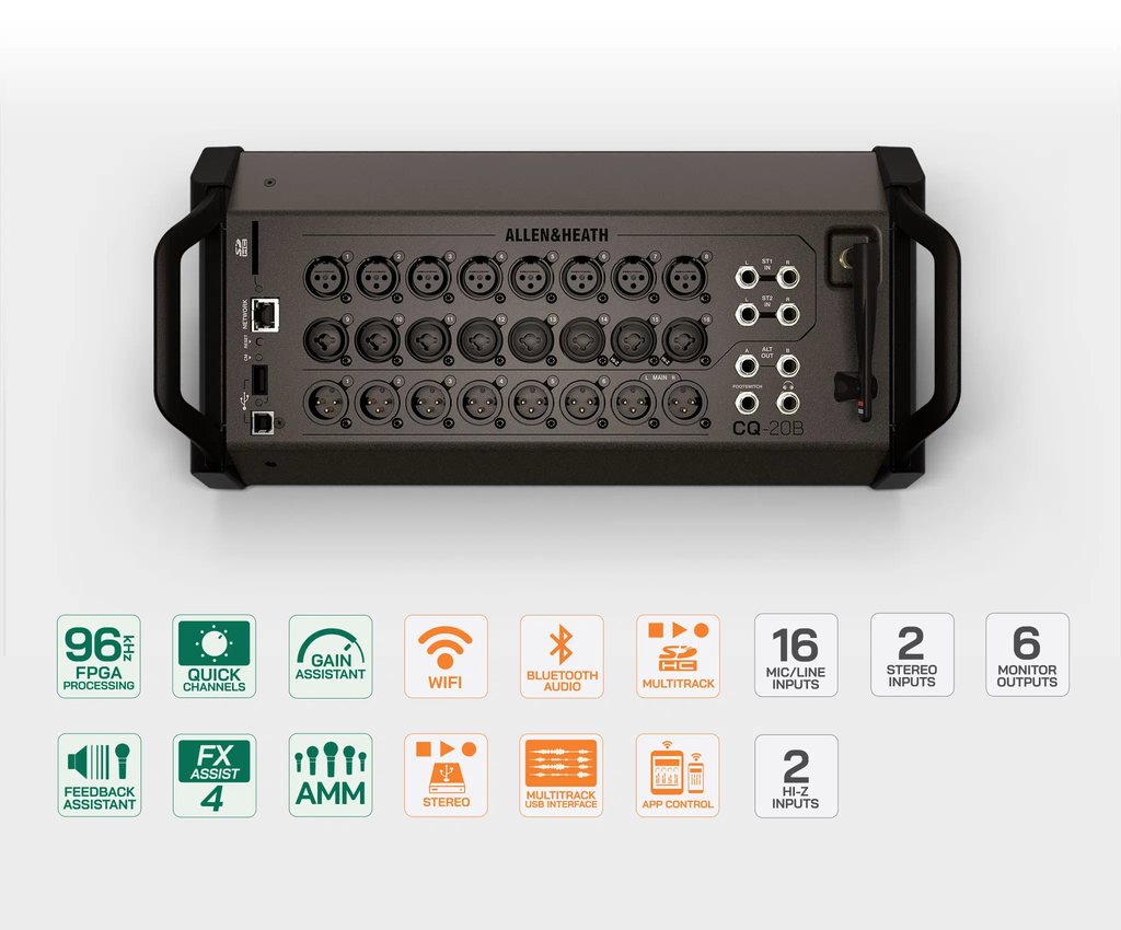 Allen and Heath CQ20B 20ch Digital Rack Mixer w/Wifi + BT