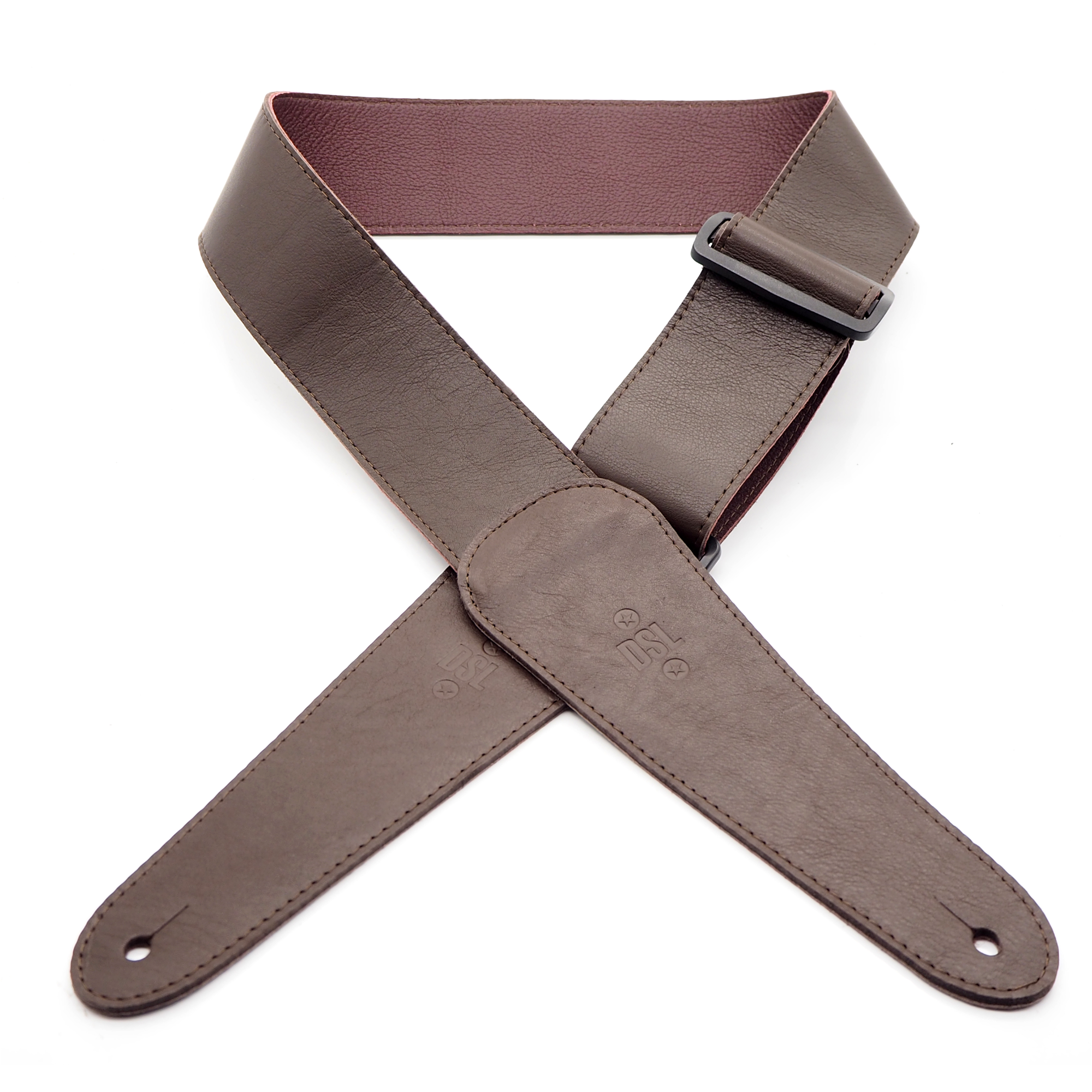 DSL 2.5 inch Premium Leather Slider Adjust Strap - Brown