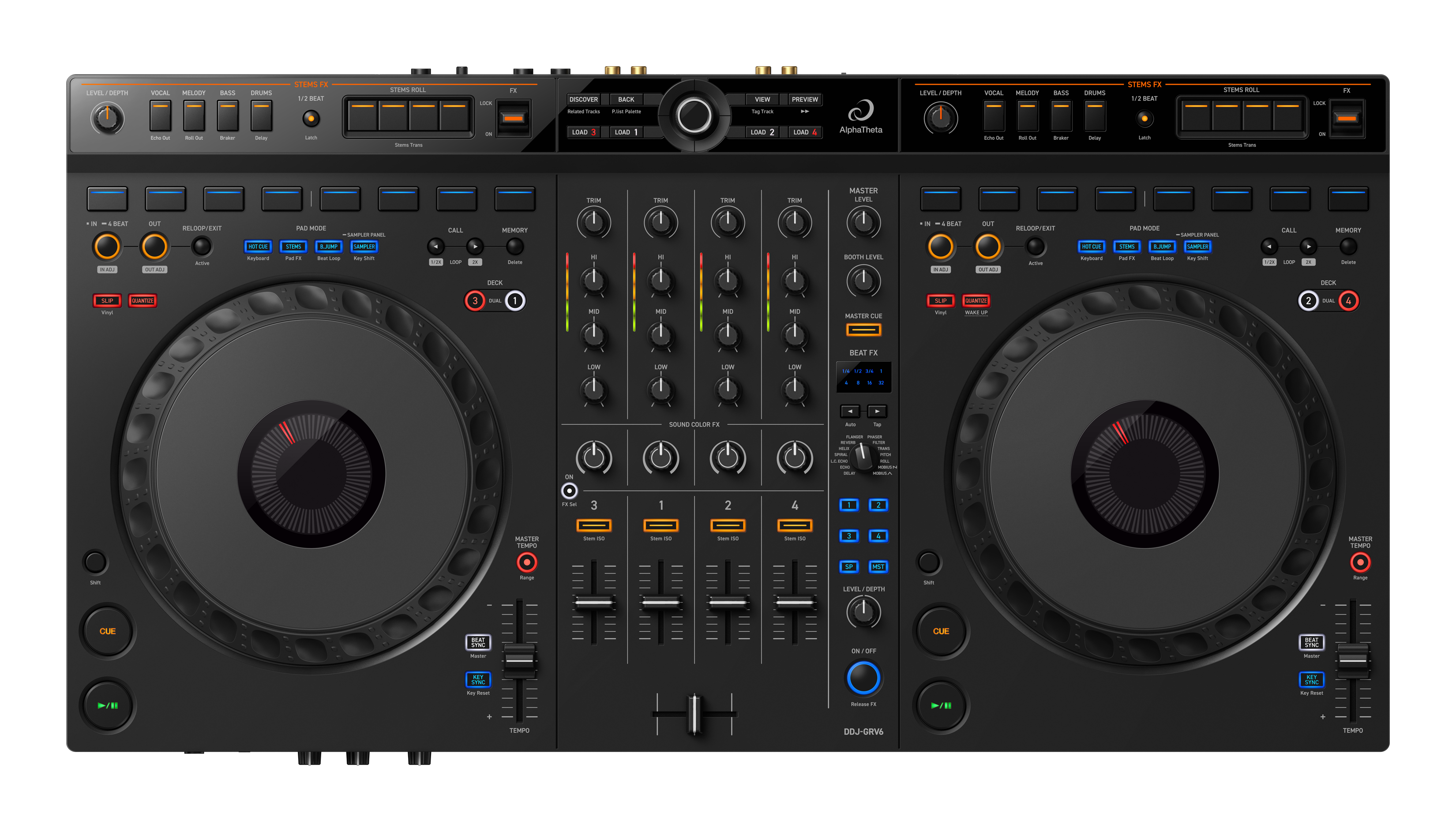 AlphaTheta DDJ-GRV6 4-Channel DJ Controller