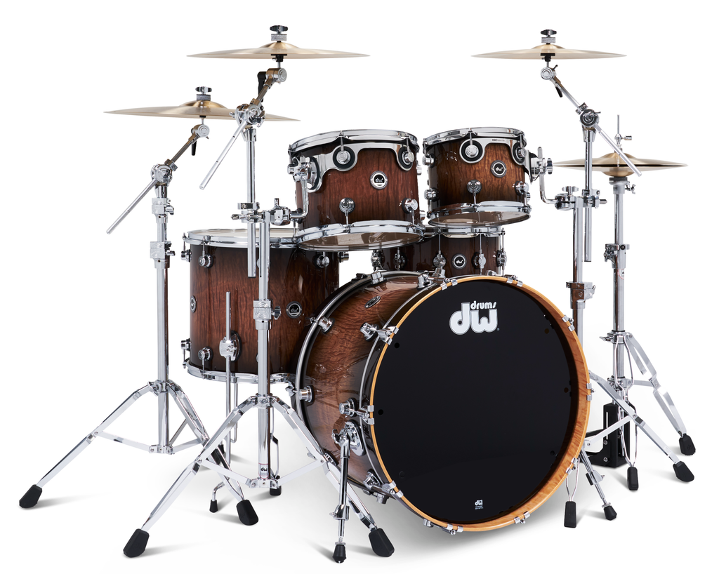 DWe 5pc Shell Pack + Cymbal Bundle Electronic Kit - Curly Maple Burst (Exotic) + Rubix24 Interface