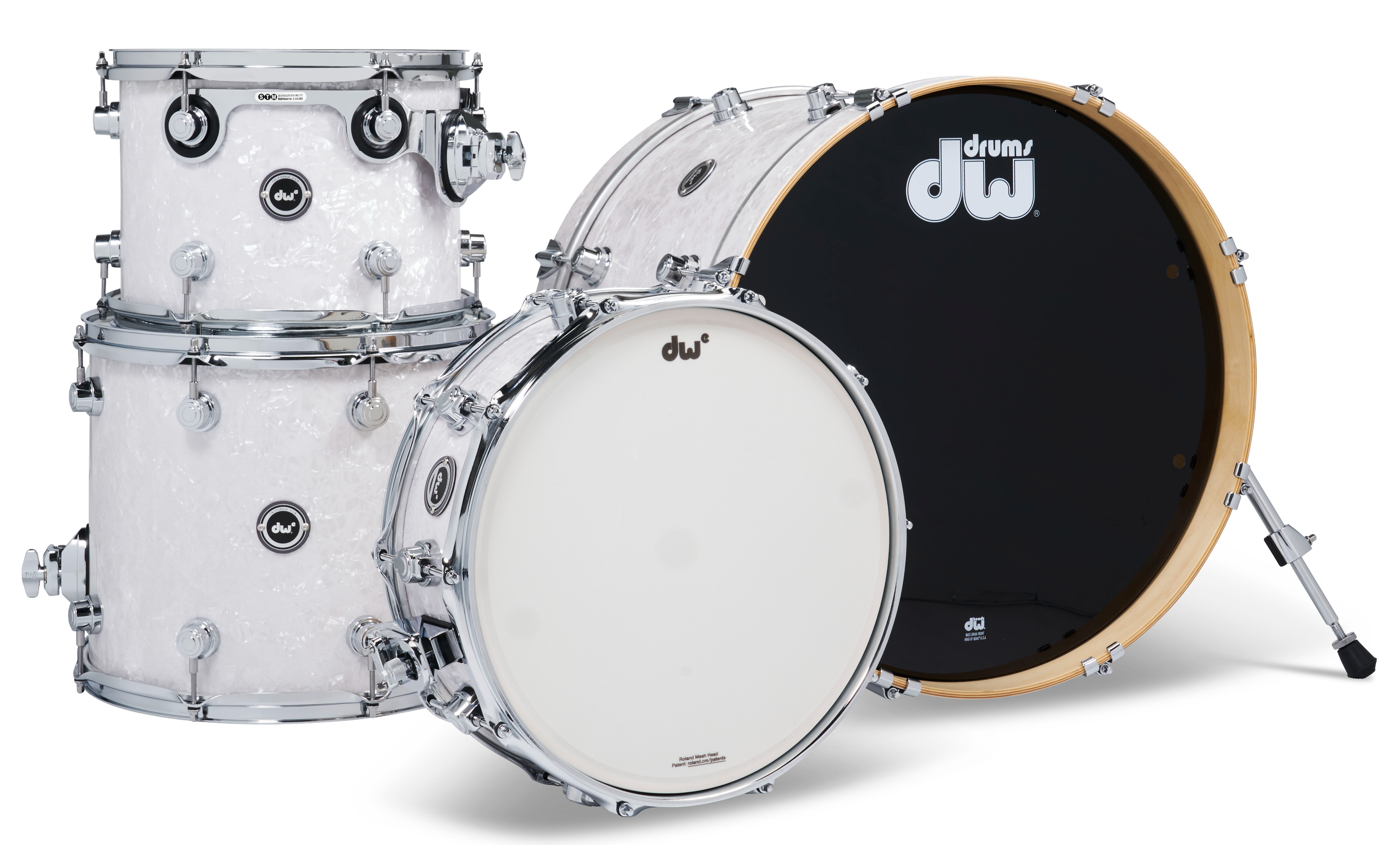 DWe 4pc Shell Pack Electronic Kit - White Marine Pearl (Finish Ply) + Rubix24 Interface