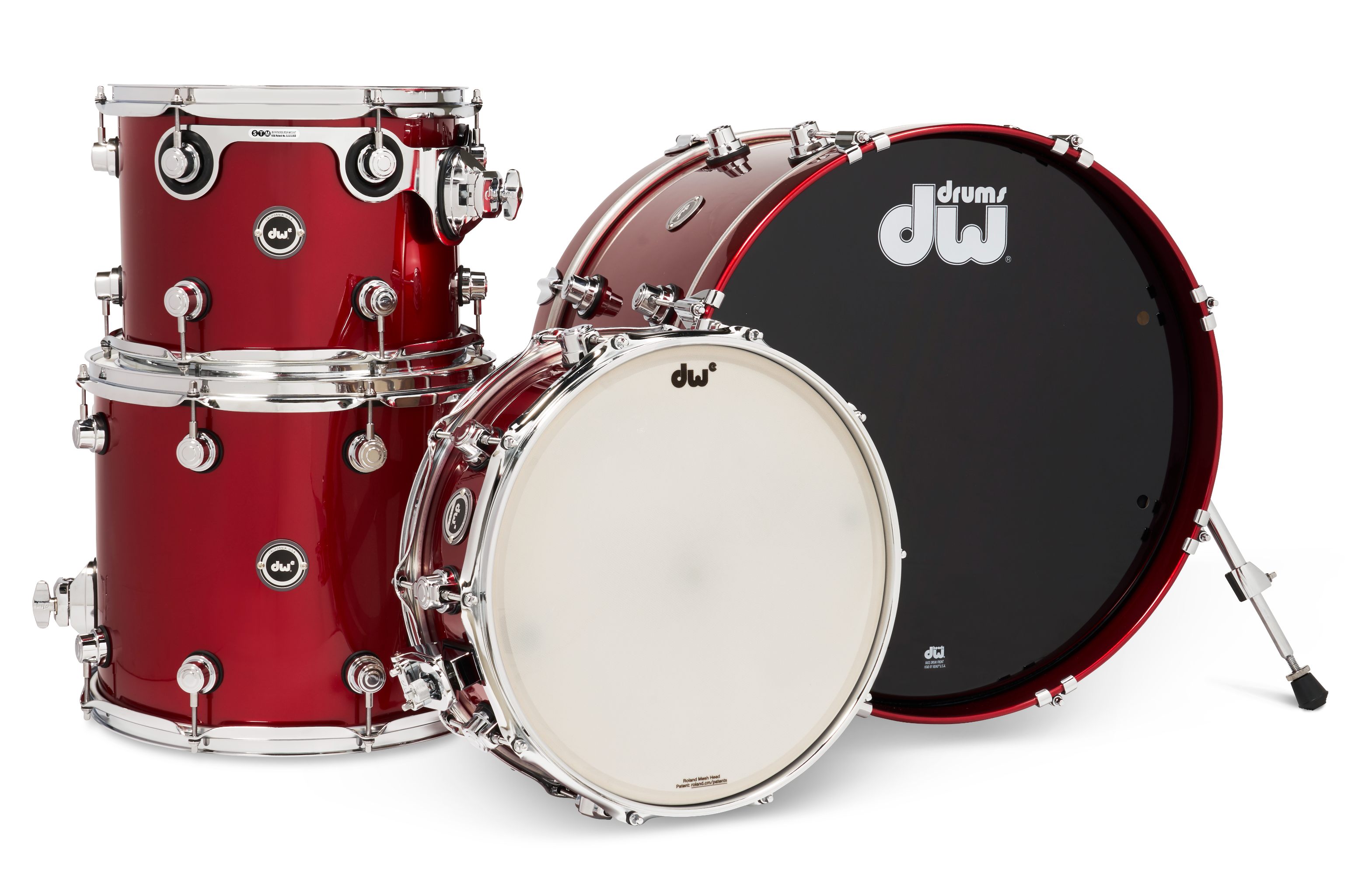 DWe 4pc Shell Pack Electronic Kit - Black Cherry Metallic (Lacquer Gloss) + Rubix24 Interface