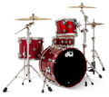DWe 4pc Shell Pack + Cymbal Bundle Electronic Kit - Black Cherry Metallic (Lacquer Gloss) + Rubix24 Interface