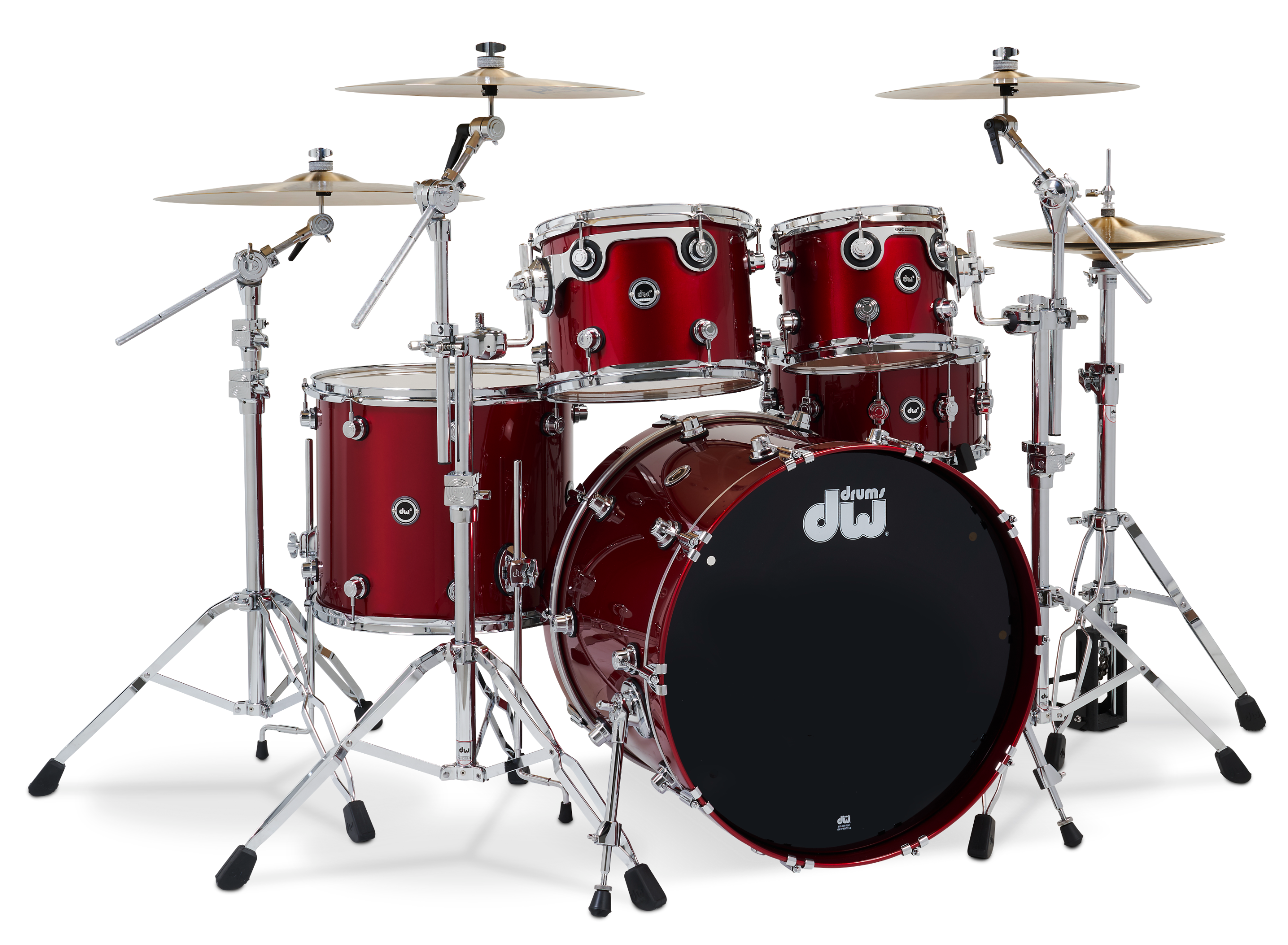 DWe 5pc Electronic Kit w/Cymbal + HW Bundle - Black Cherry Metallic (Lacquer Gloss) + Rubix24 Interface