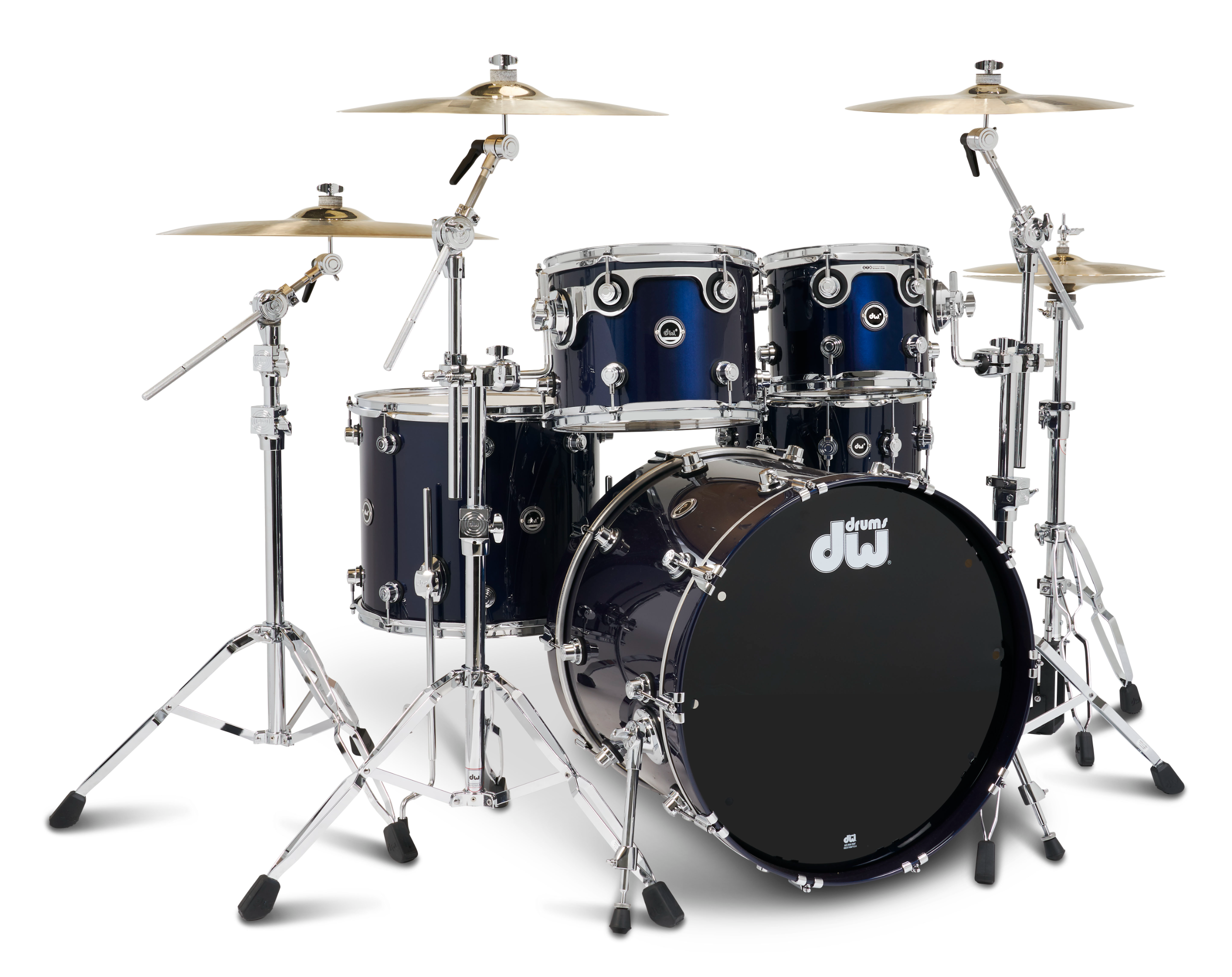 DWe 5pc Electronic Kit w/Cymbal + HW Bundle - Midnight Blue Metallic (Lacquer Gloss) + Rubix24 Interface