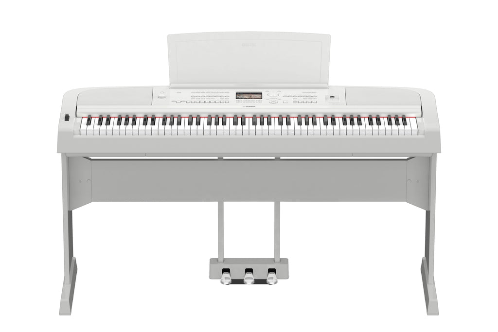 Yamaha DGX-670WH Portable Grand Piano w/Stand and Pedal Unit - White