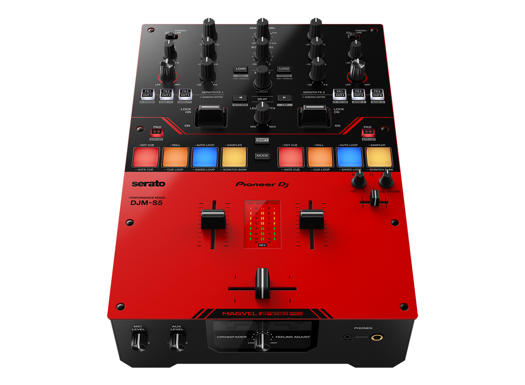 Pioneer DJ DJM-S5 Scratch-style 2-channel DJ Mixer - Gloss Red
