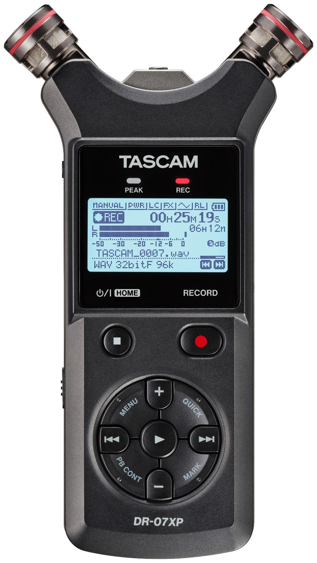 TASCAM DR-07XP 2ch Portable 32-bit Handheld Recorder w/USB-C + Adjustable Mics