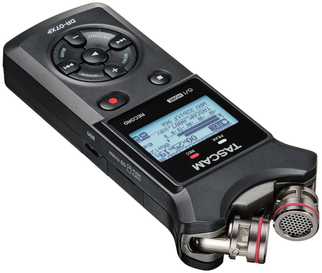 TASCAM DR-07XP 2ch Portable 32-bit Handheld Recorder w/USB-C + Adjustable Mics
