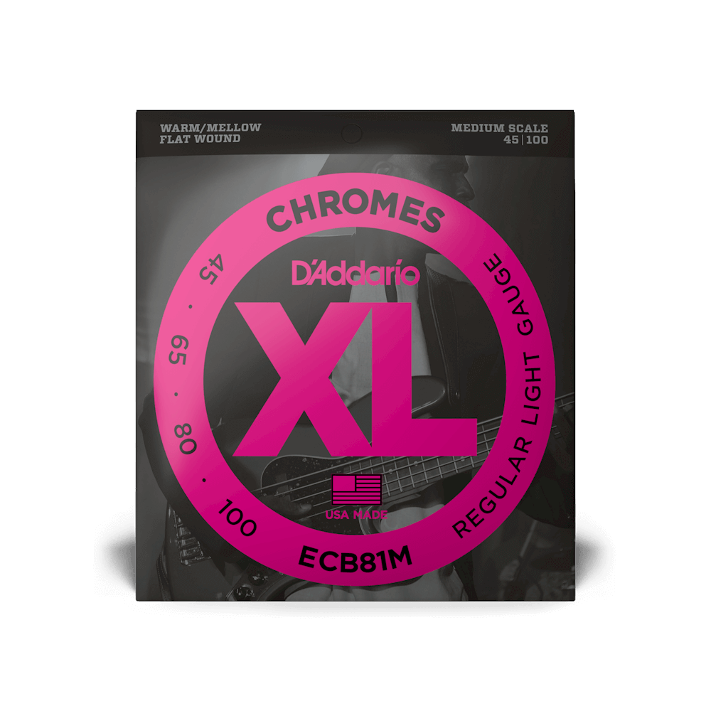 D'Addario XL Chromes Flatwound Bass Strings - 45-100 (Med. Scale)
