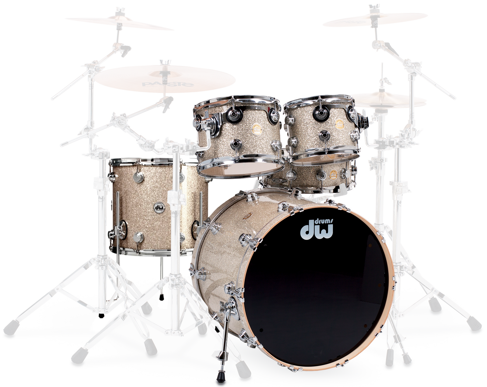 DW Collectors Series 5pc Drum Kit w/Tom Mounts - Broken Glass