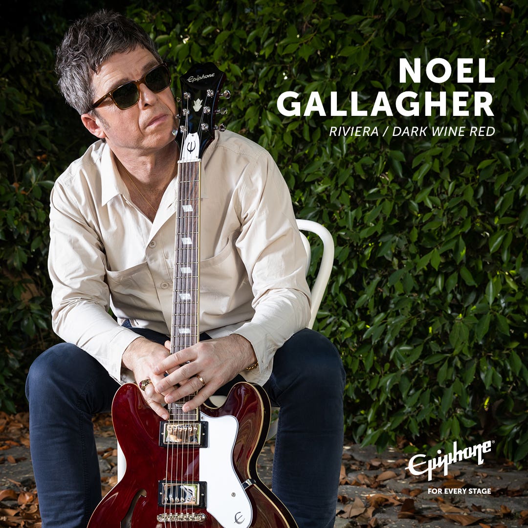 Epiphone Noel Gallagher Riviera w/Case - Dark Wine Red