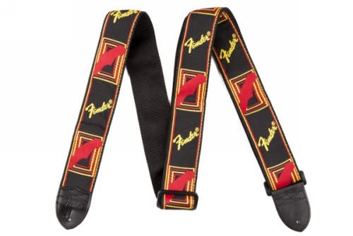 Fender 2" Monogrammed Guitar Strap - Black/Yellow/Red