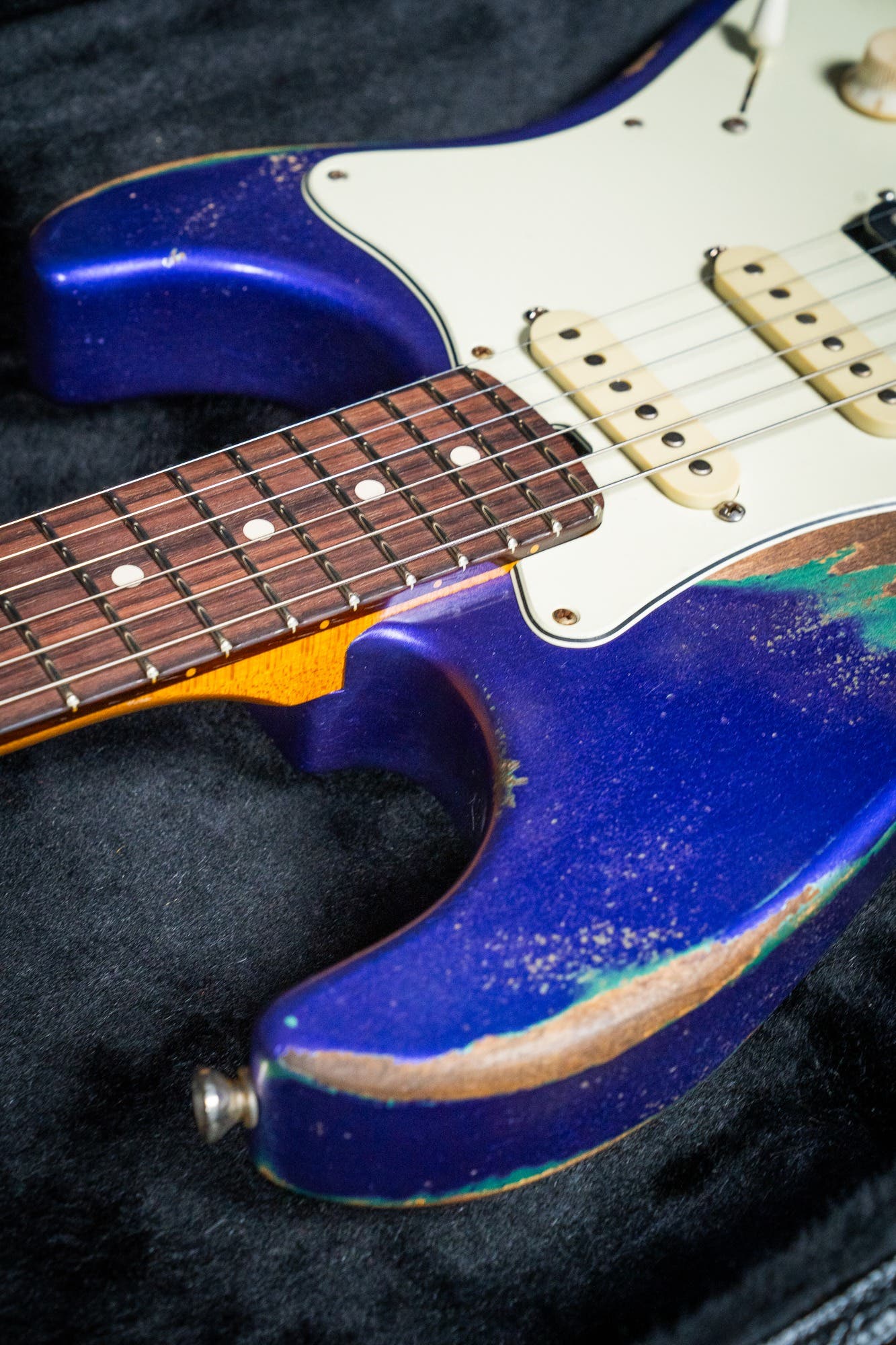 Friedman Vintage S HSS - Rosewood FB - Nitro Heavy Aged Purple Metallic Over Sage Green