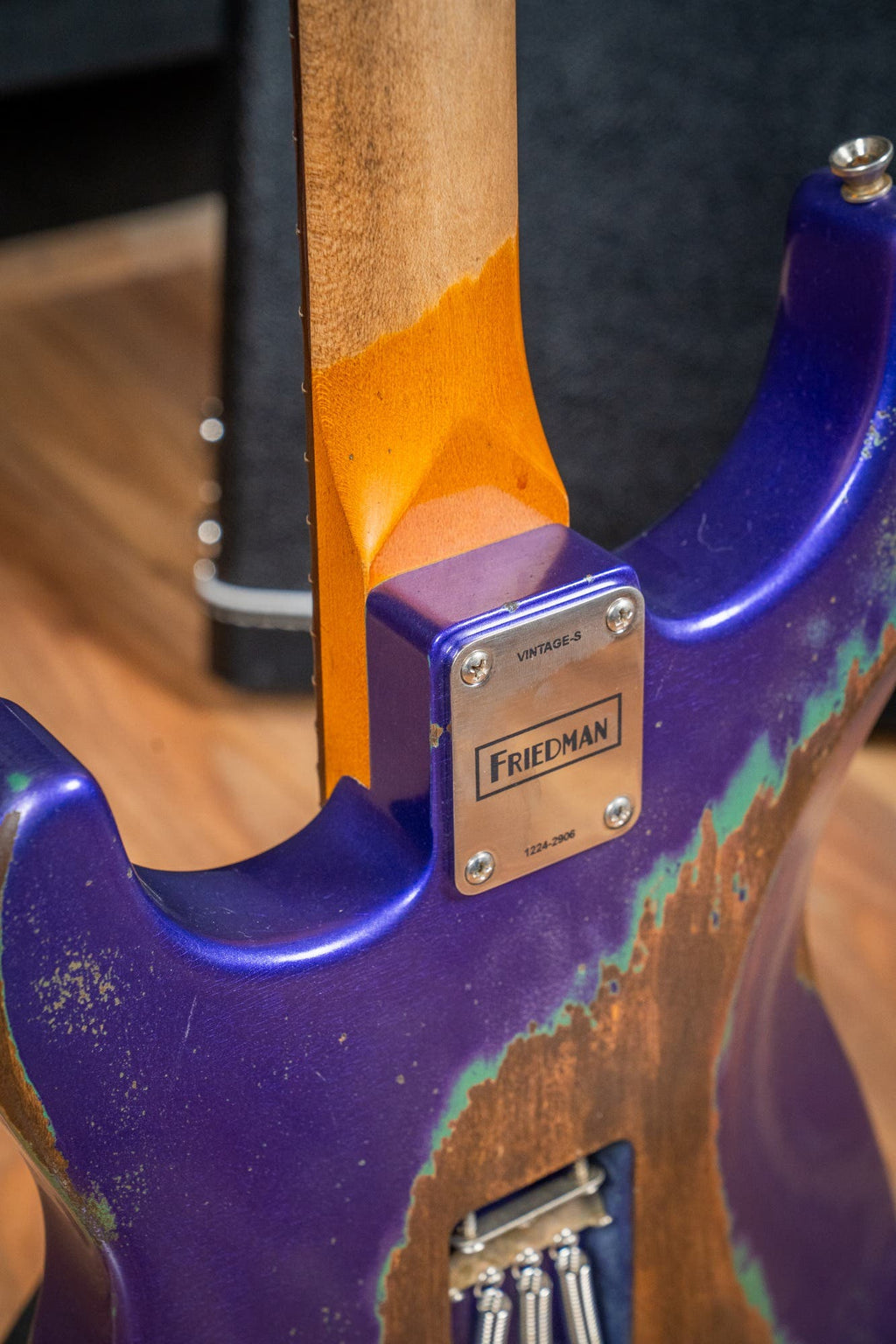 Friedman Vintage S HSS - Rosewood FB - Nitro Heavy Aged Purple Metallic Over Sage Green