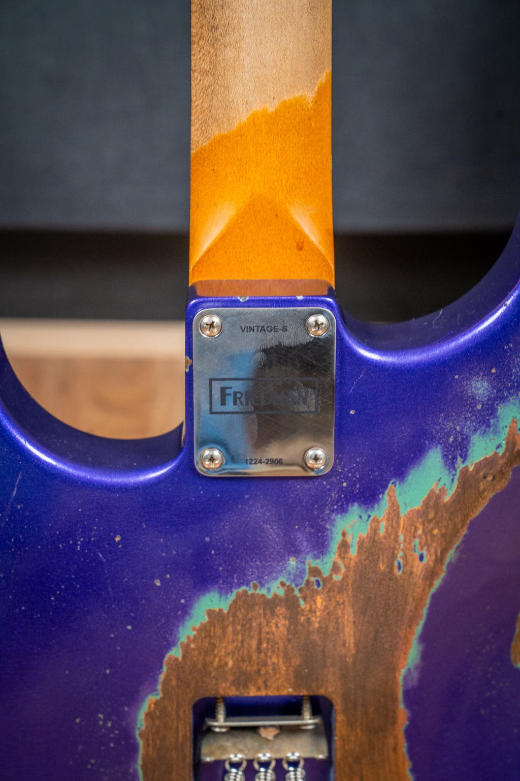 Friedman Vintage S HSS - Rosewood FB - Nitro Heavy Aged Purple Metallic Over Sage Green