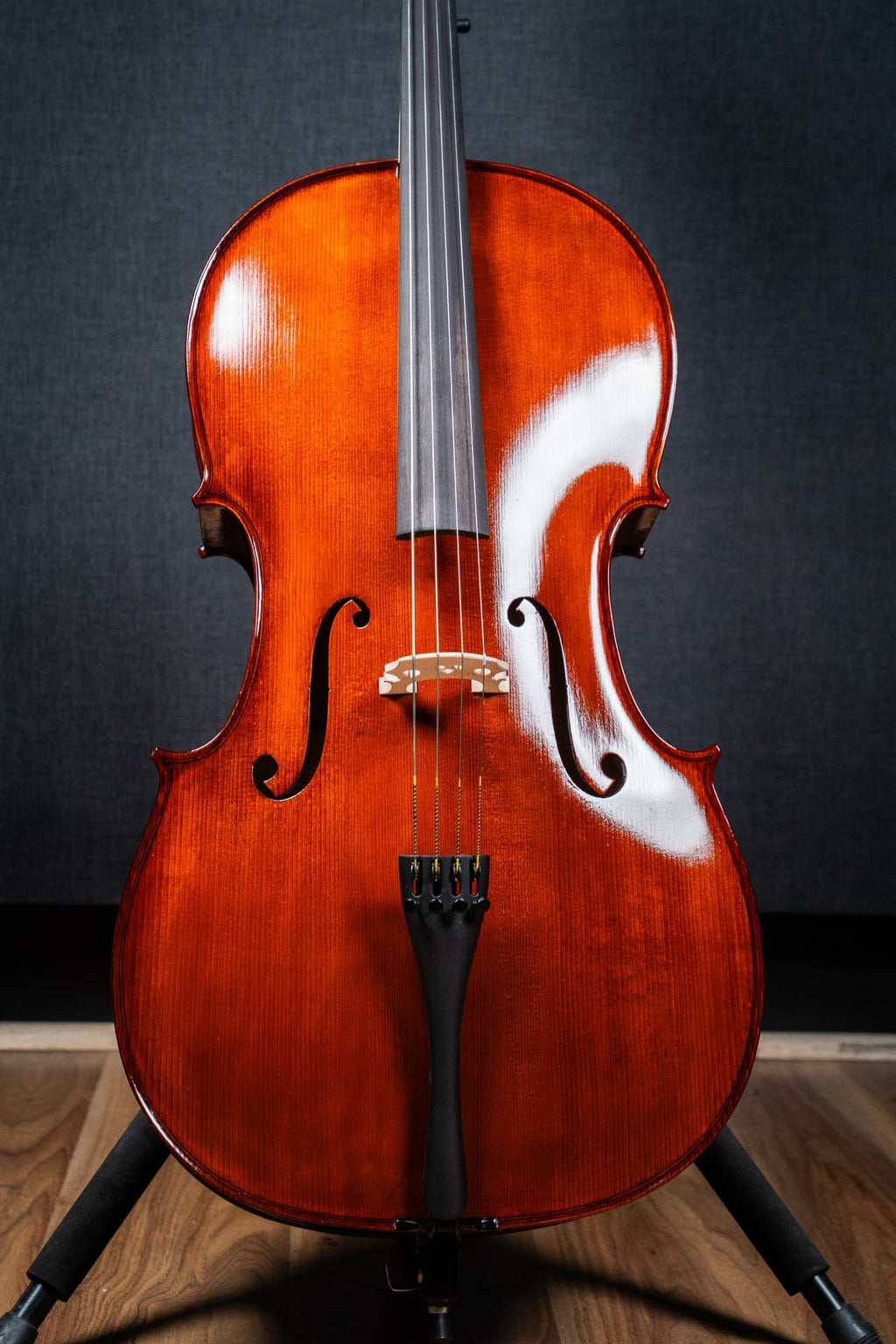 GLIGA ST. ROMANI II 4/4 CELLO OUTFIT - ANTIQUE OIL FULLY SETUP W/CLARENDON GOLD STRINGS