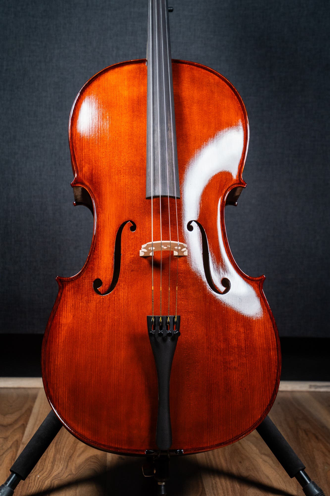 GLIGA ST. ROMANI II 4/4 CELLO OUTFIT - ANTIQUE OIL FULLY SETUP W/CLARENDON GOLD STRINGS