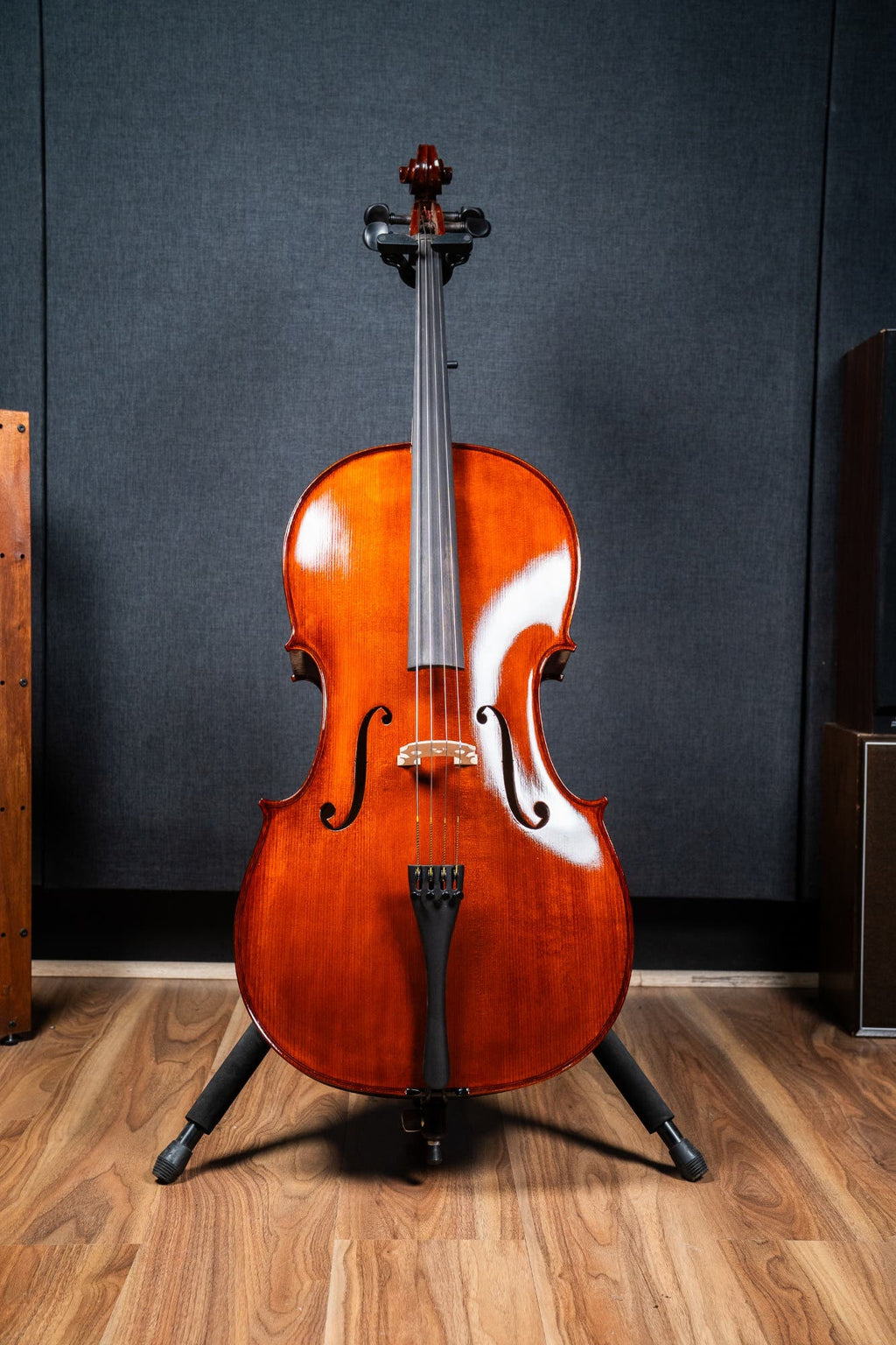 GLIGA ST. ROMANI II 4/4 CELLO OUTFIT - ANTIQUE OIL FULLY SETUP W/CLARENDON GOLD STRINGS
