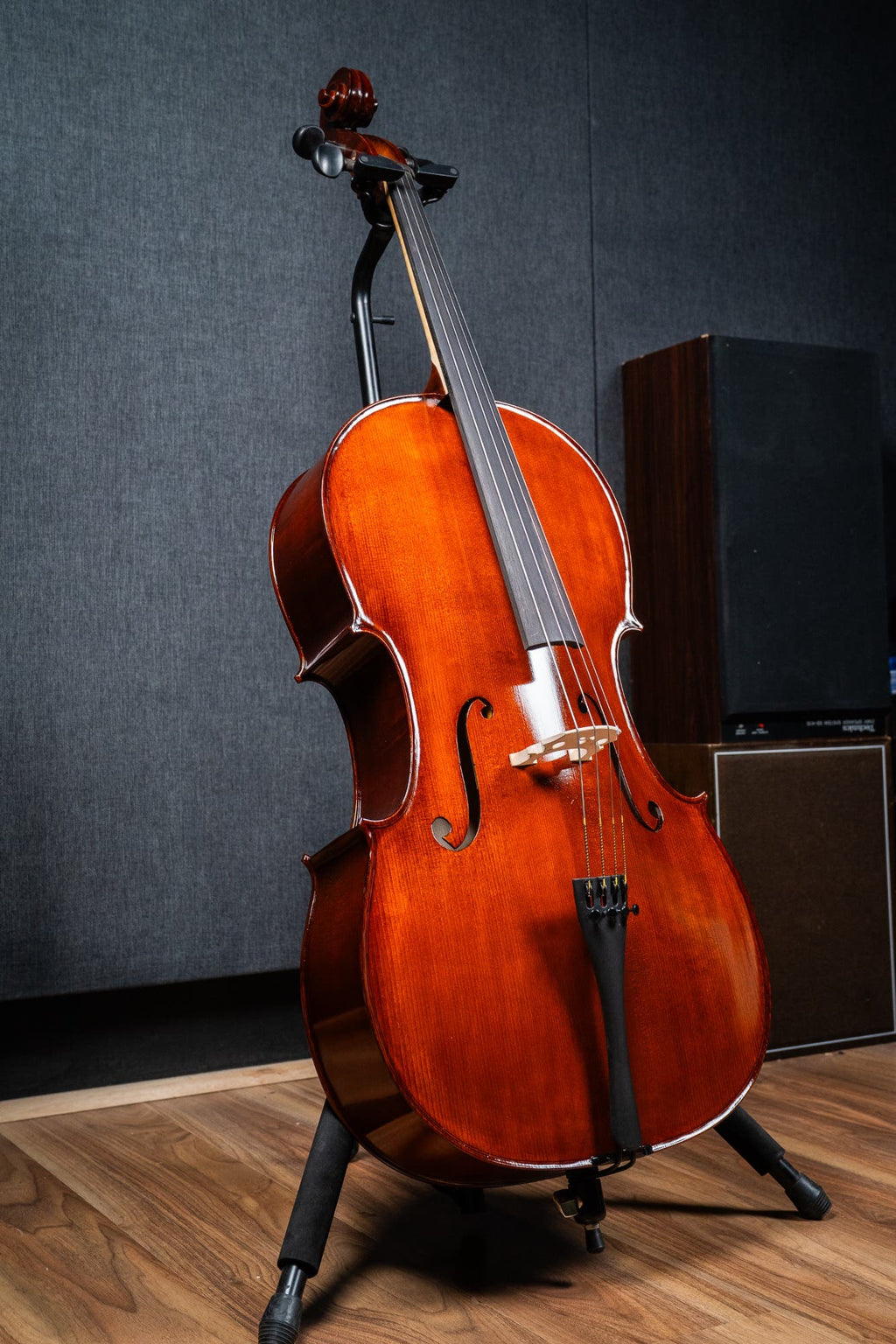 GLIGA ST. ROMANI II 4/4 CELLO OUTFIT - ANTIQUE OIL FULLY SETUP W/CLARENDON GOLD STRINGS