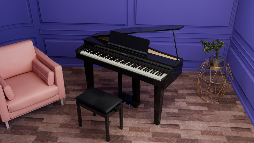Roland GP-3PE Compact Digital Grand Piano w/Matching Bench - Polished Ebony