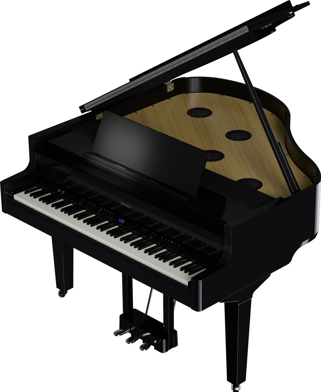 Roland GP9MPE Mini Digital Grand Piano w/Moving Keys + Matching Bench - Polished Ebony