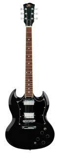 SX GTSE4SKB "SG" Style Electric Guitar w/Accessories - Black