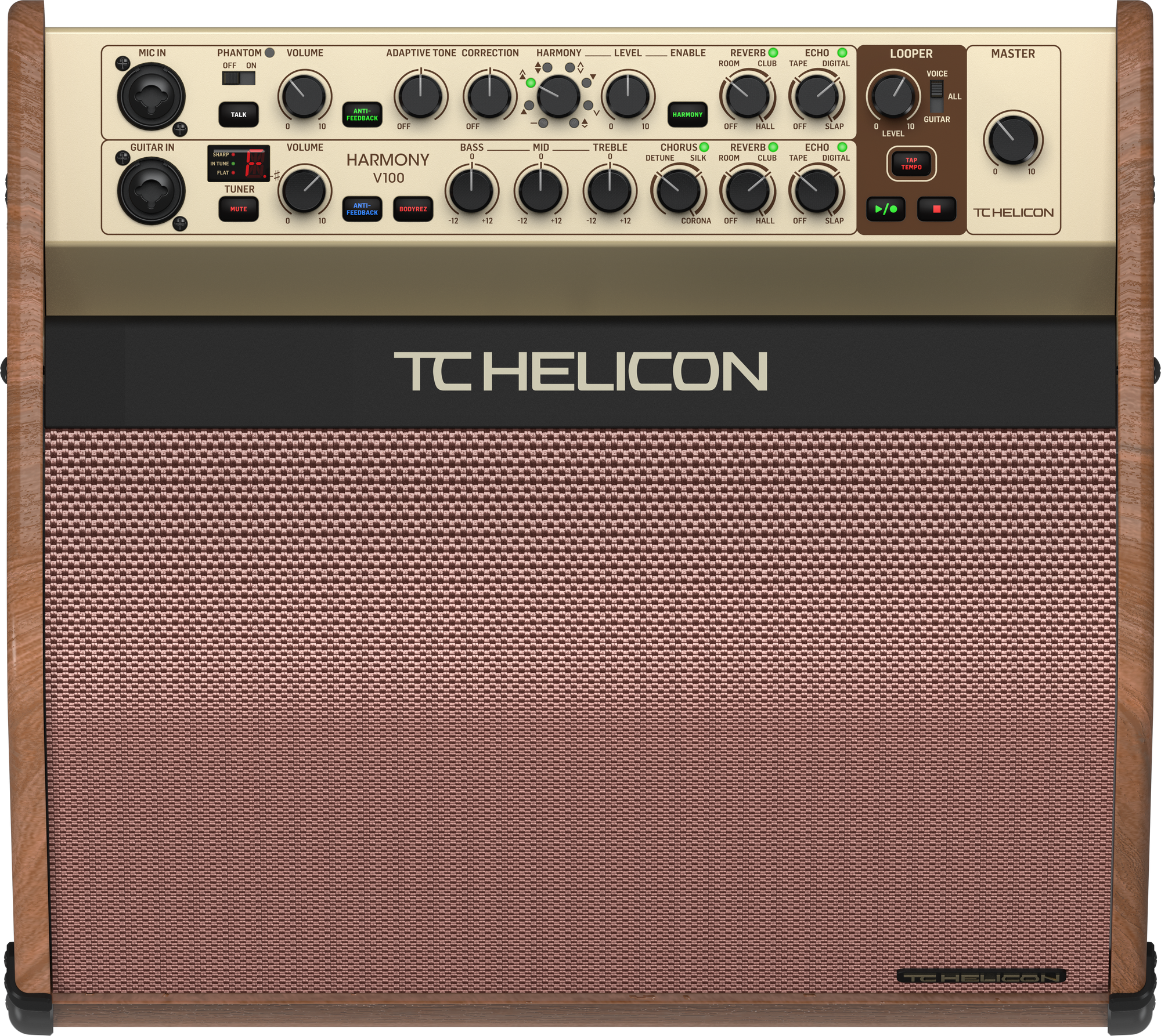 TC Helicon Harmony V100 Acoustic Amplifier w/Built in Effects + Looper + Footswitch