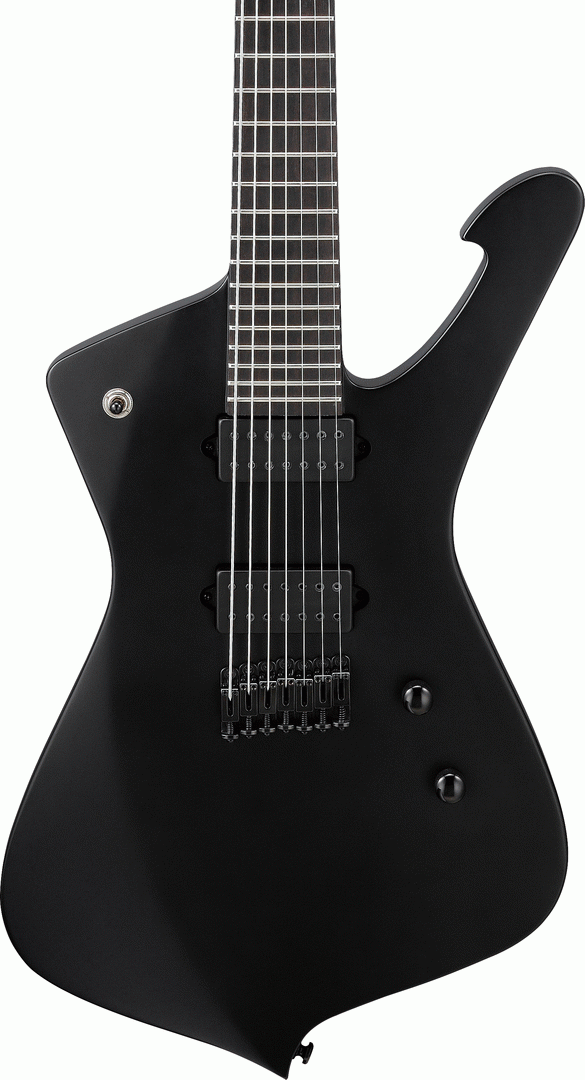 Ibanez Iron Label Iceman ICTB721 7-String Guitar w/Gigbag - Black Flat