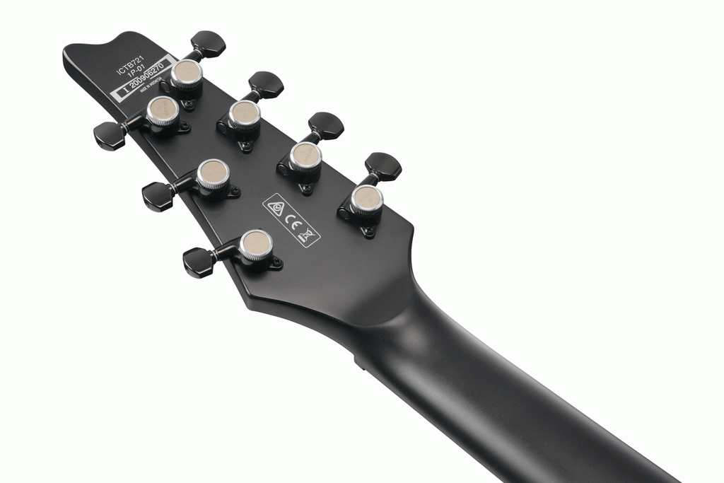 Ibanez Iron Label Iceman ICTB721 7-String Guitar w/Gigbag - Black Flat
