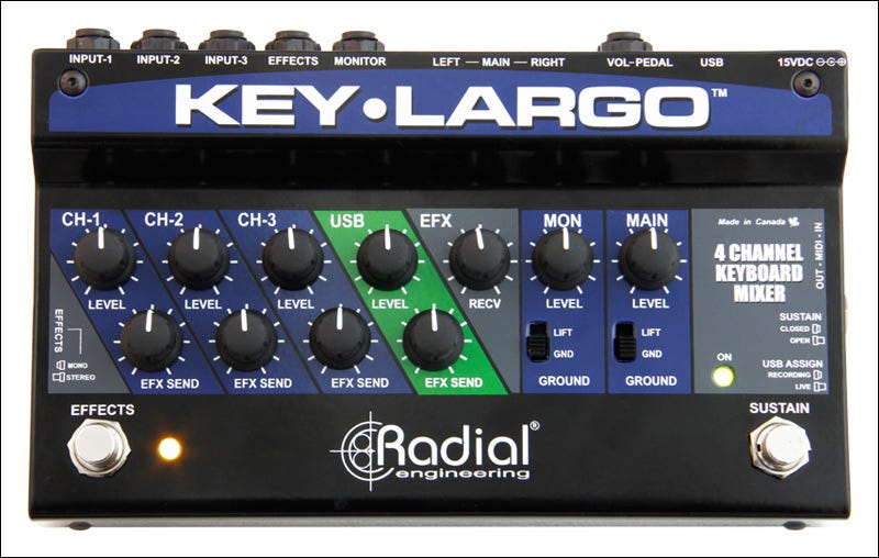 Radial Key-Largo Keyboard Mixer and Performance Pedal