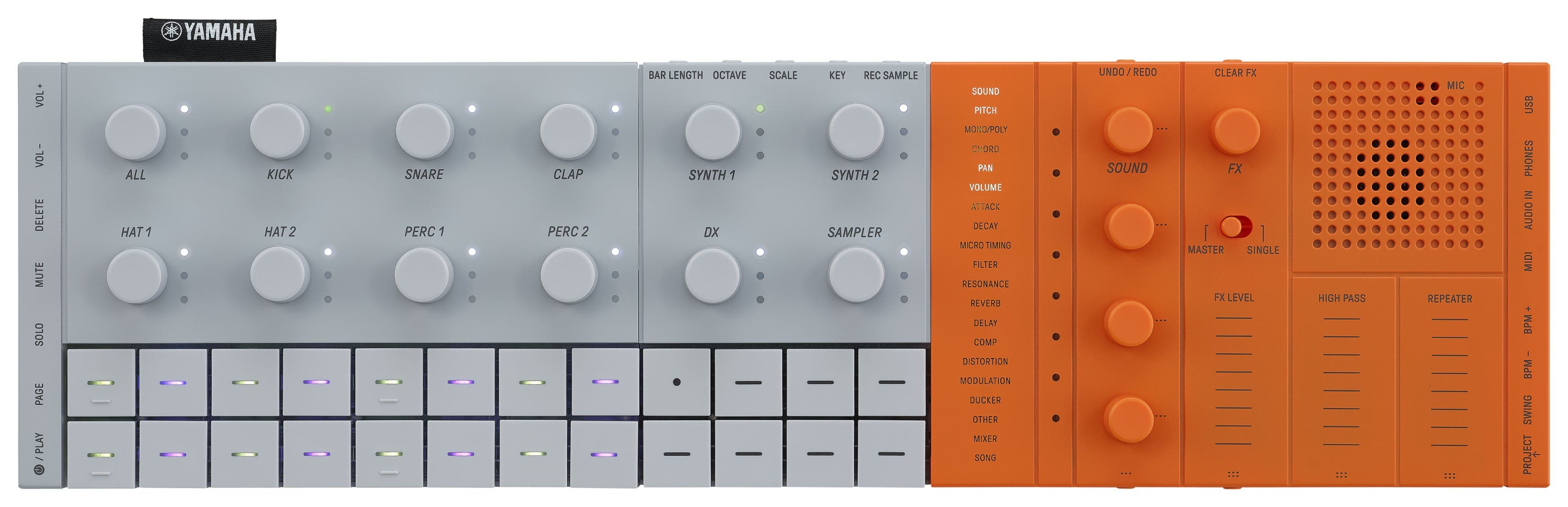 Yamaha SEQTRAK Portable Synth / Music Production Studio - Orange