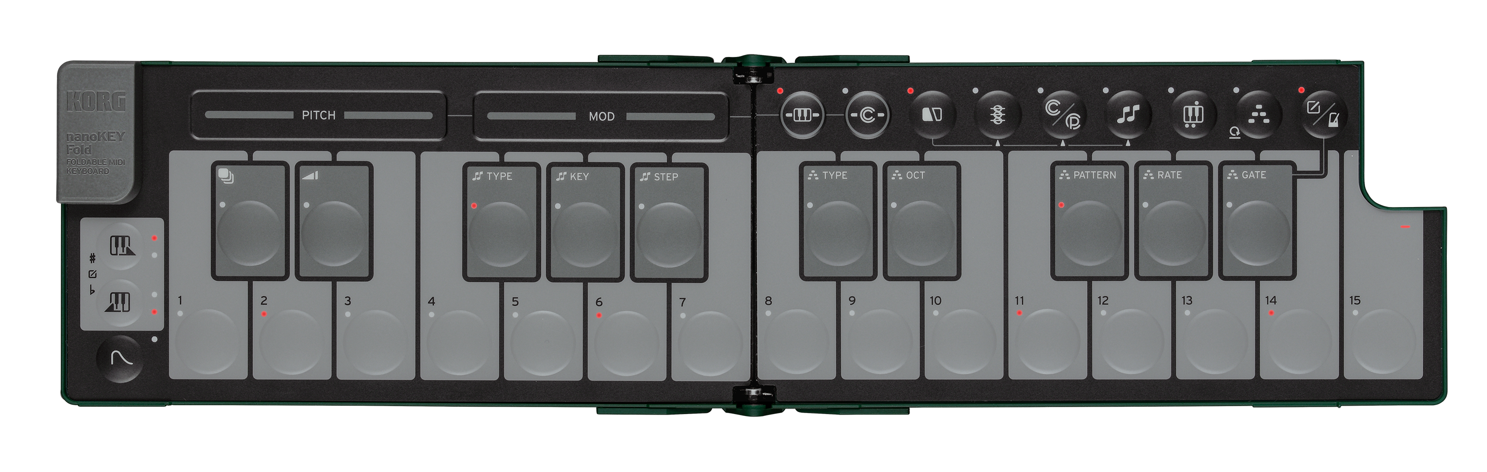 Korg NanoKey Fold 25 Key Foldable Midi Keyboard - Alpine Green