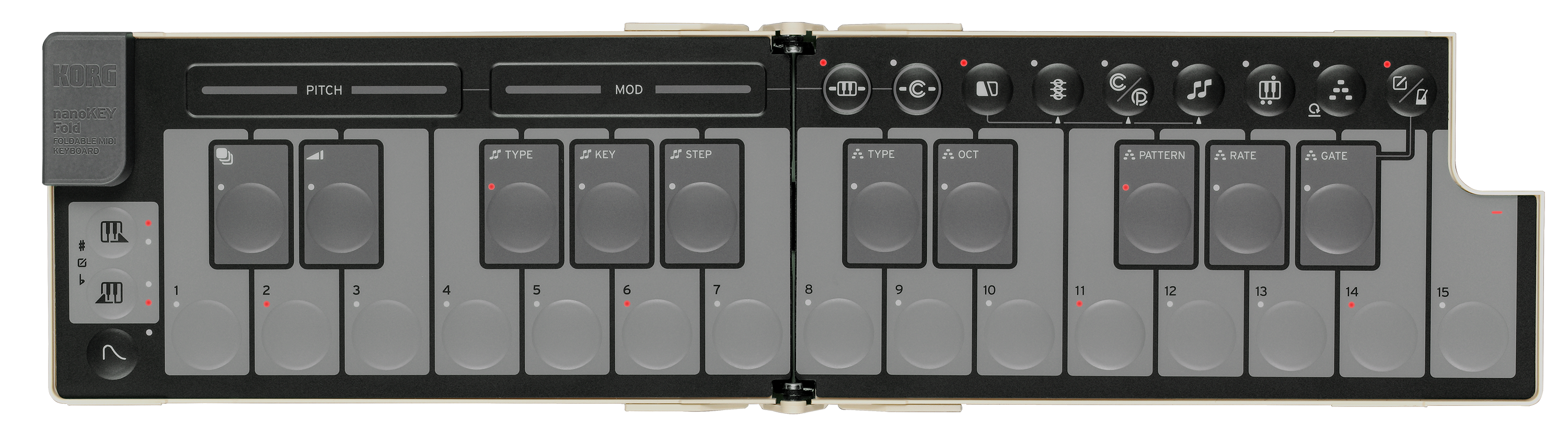 Korg NanoKey Fold 25 Key Foldable Midi Keyboard - Sand Beige