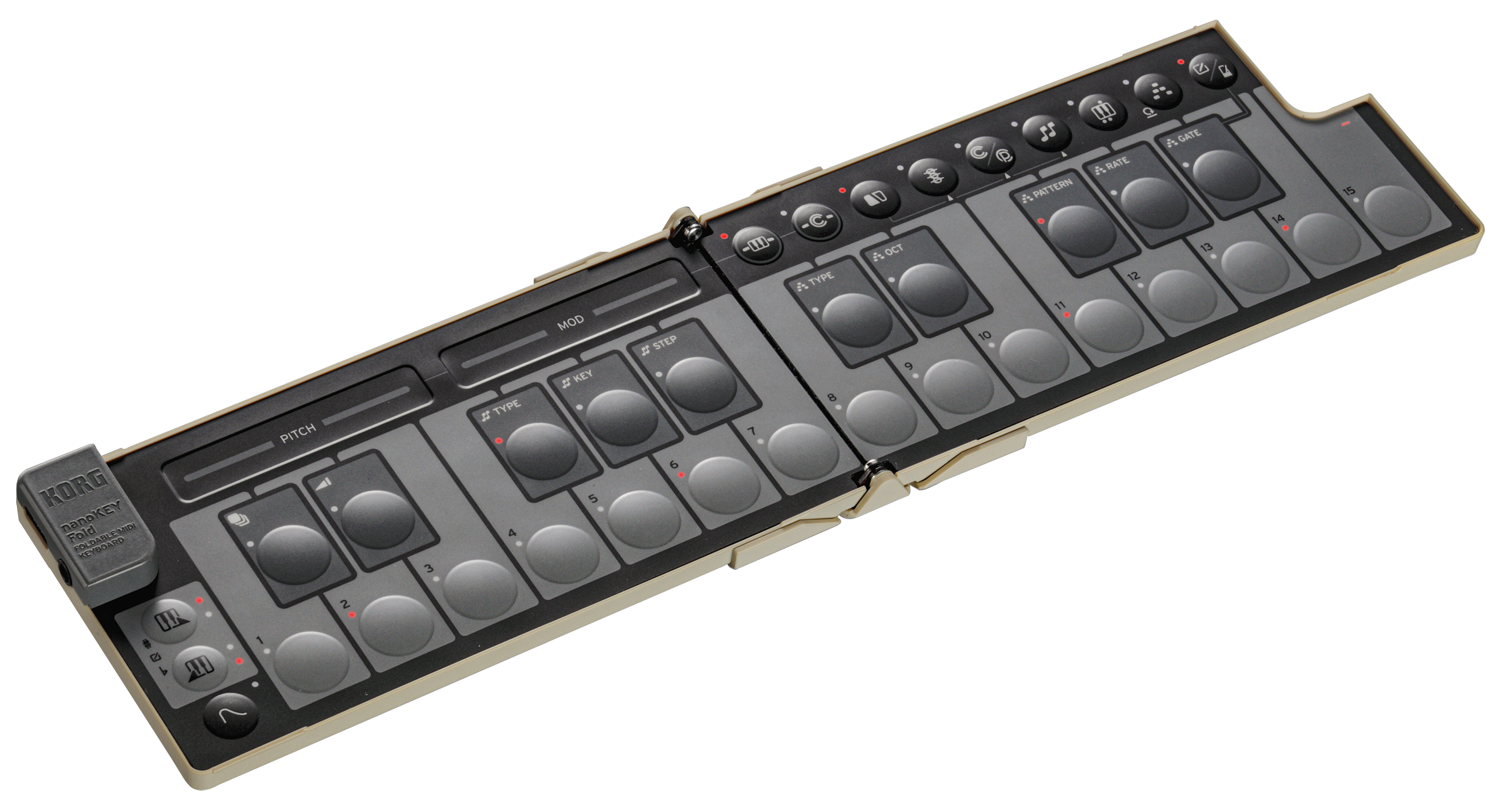 Korg NanoKey Fold 25 Key Foldable Midi Keyboard - Sand Beige