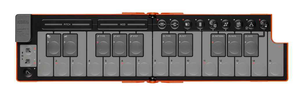 Korg NanoKey Fold 25 Key Foldable Midi Keyboard - Lava Orange