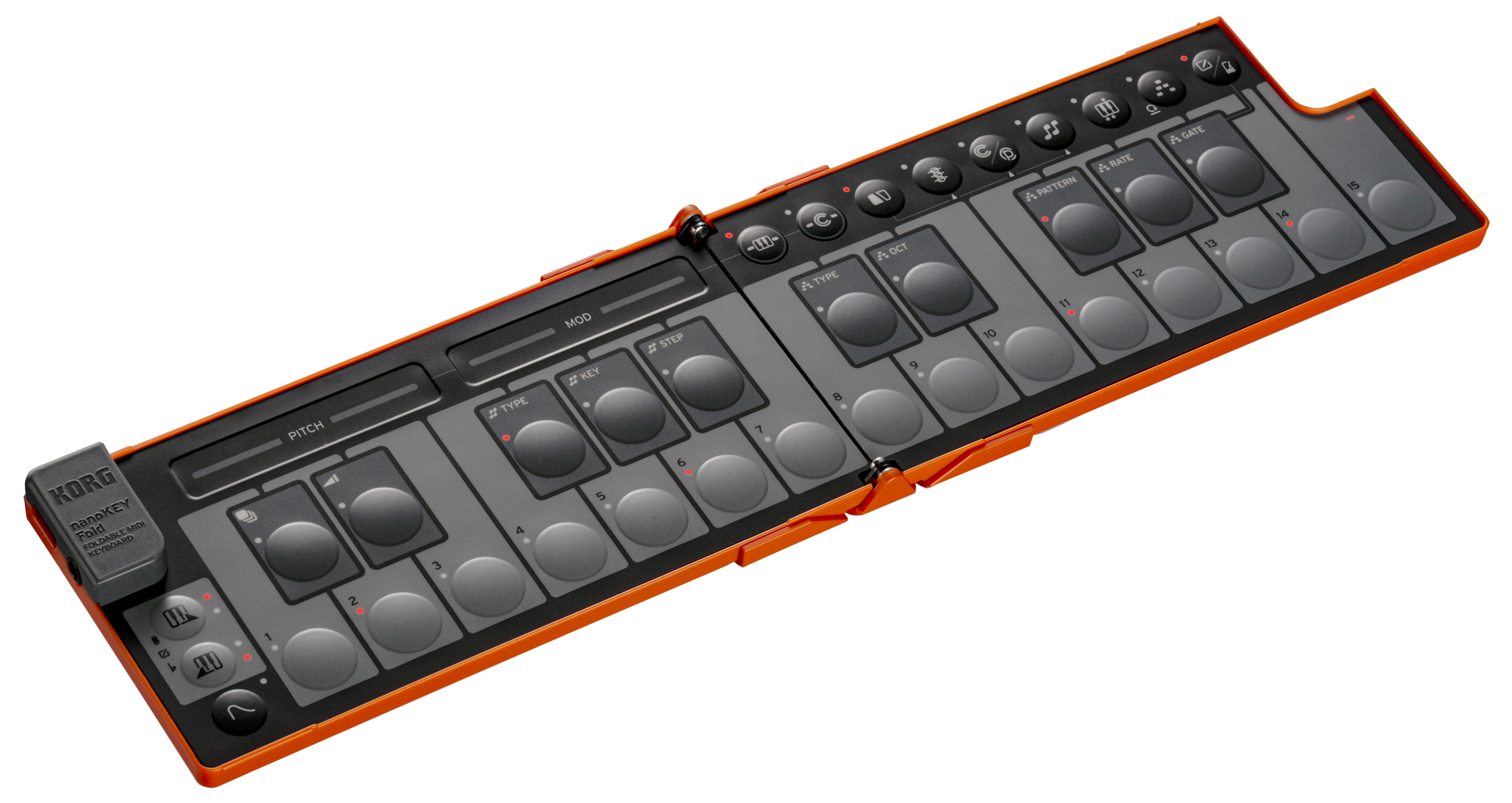 Korg NanoKey Fold 25 Key Foldable Midi Keyboard - Lava Orange