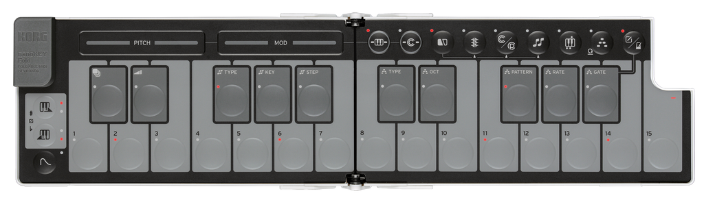 Korg NanoKey Fold 25 Key Foldable Midi Keyboard - White