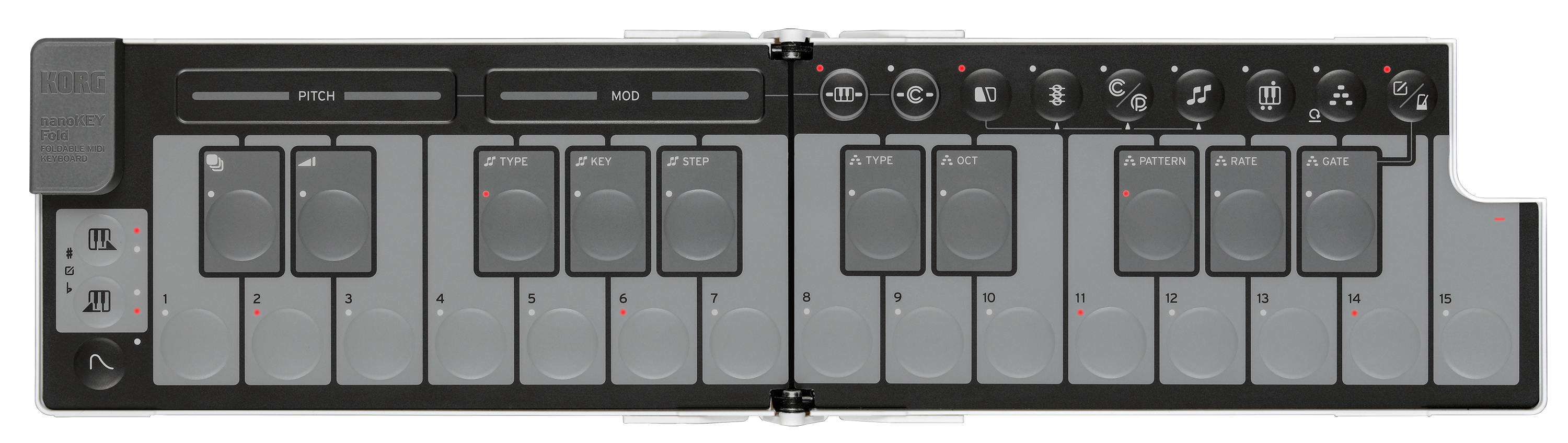Korg NanoKey Fold 25 Key Foldable Midi Keyboard - White
