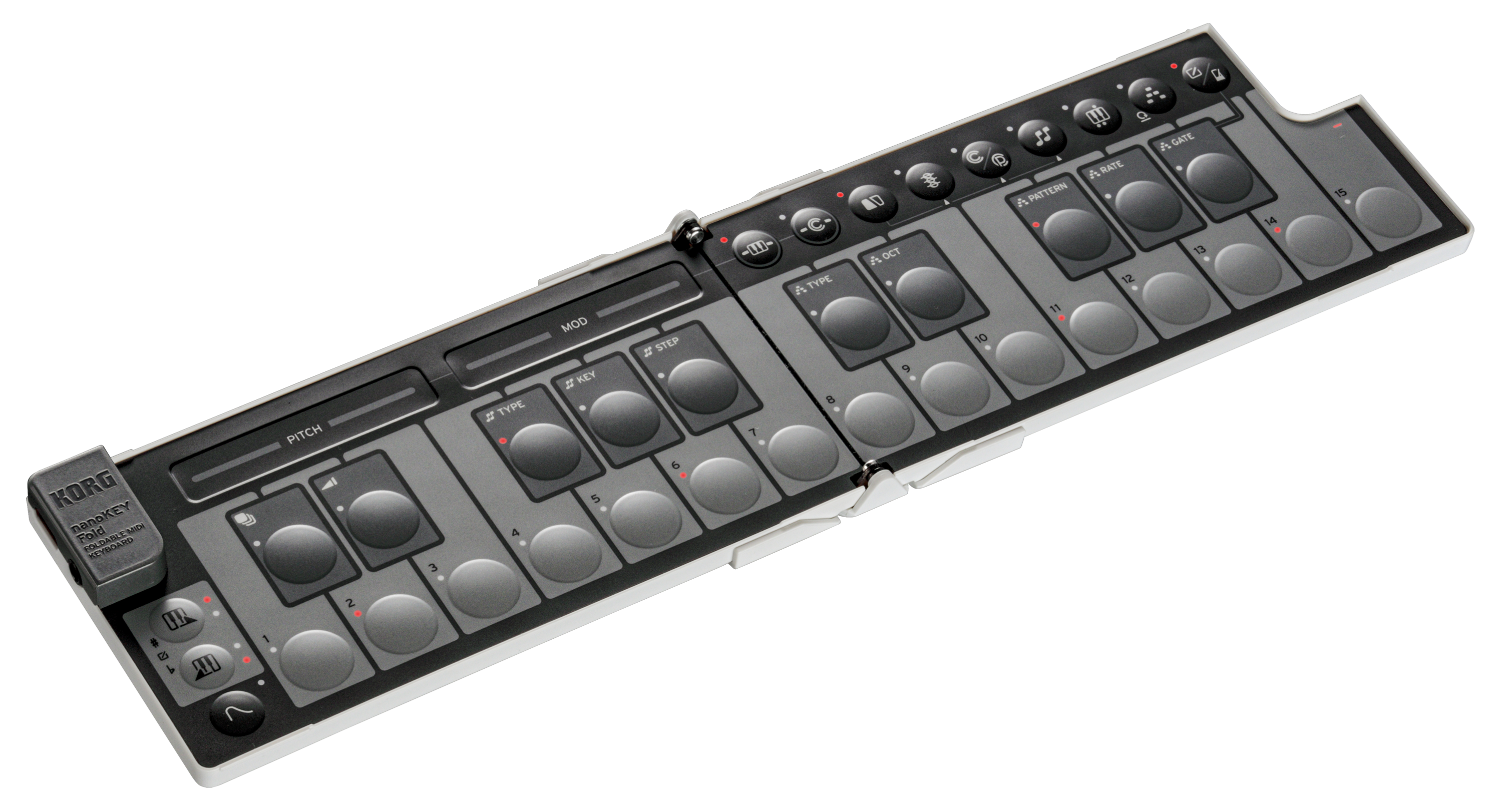 Korg NanoKey Fold 25 Key Foldable Midi Keyboard - White