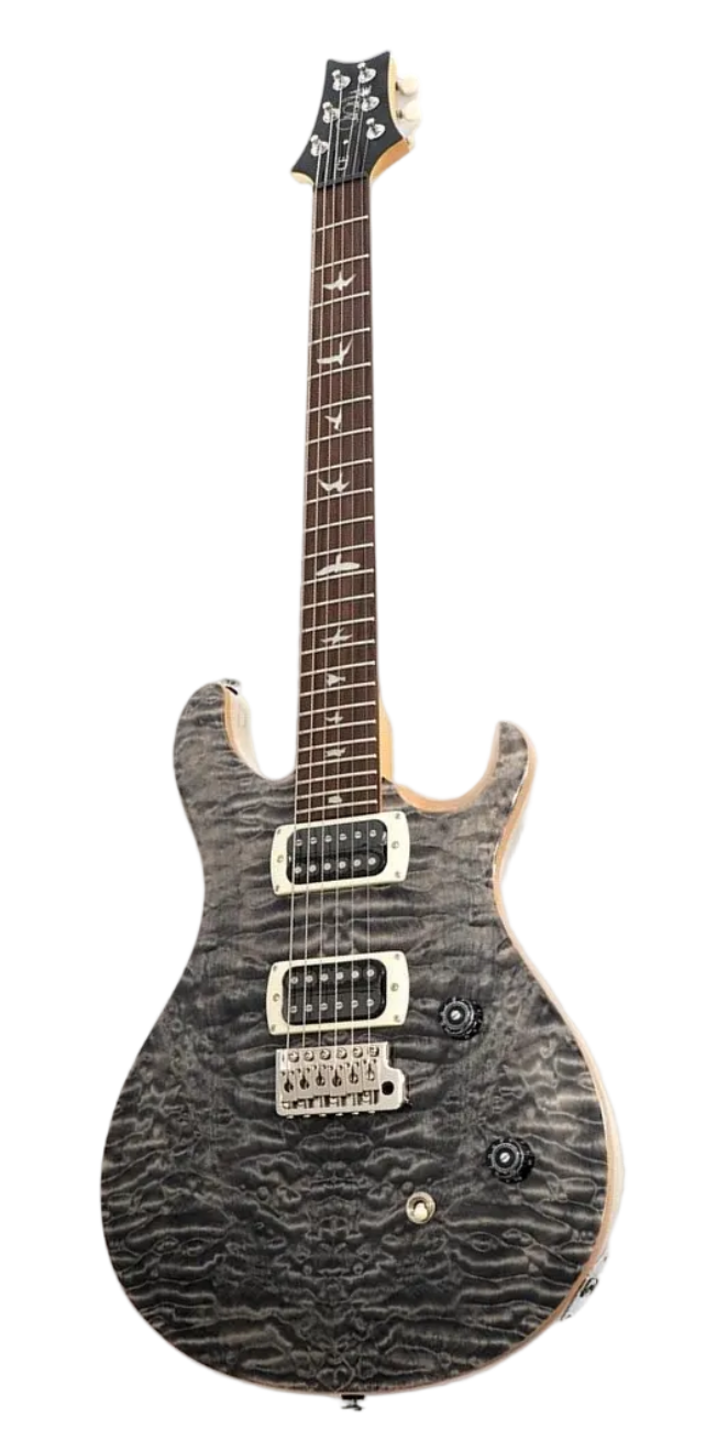 Paul Reed Smith (PRS) CE24 Quilt - One Off Special Edition - Charcoal Quilt Maple Top / White Doghair Swamp Ash Back