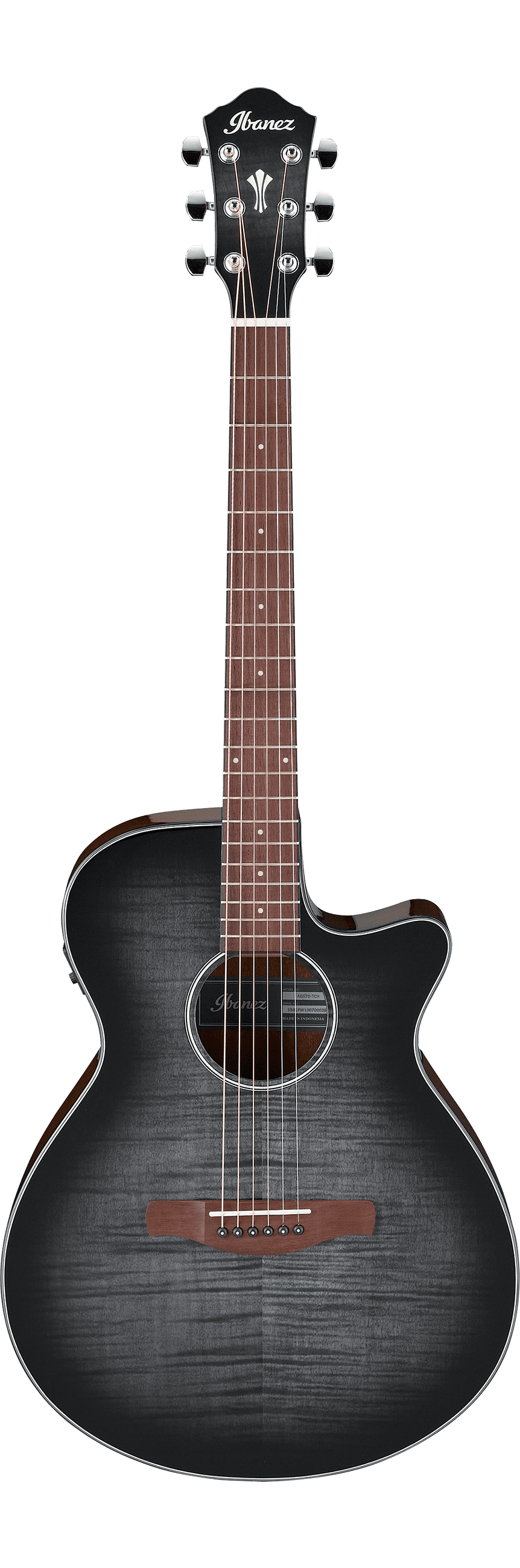 Ibanez AEG70 TCH Acoustic Electric Guitar - Transparent Charcoal Burst High Gloss