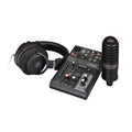 Yamaha AG03MK2 Live Streaming Mixer Bundle w/YCM01 Mic & YH-MT1 Studio Headphones - Black