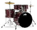 PDP CenterStage 22" 5pc Drum Kit w/HW + Cymbals - Ruby Red Sparkle