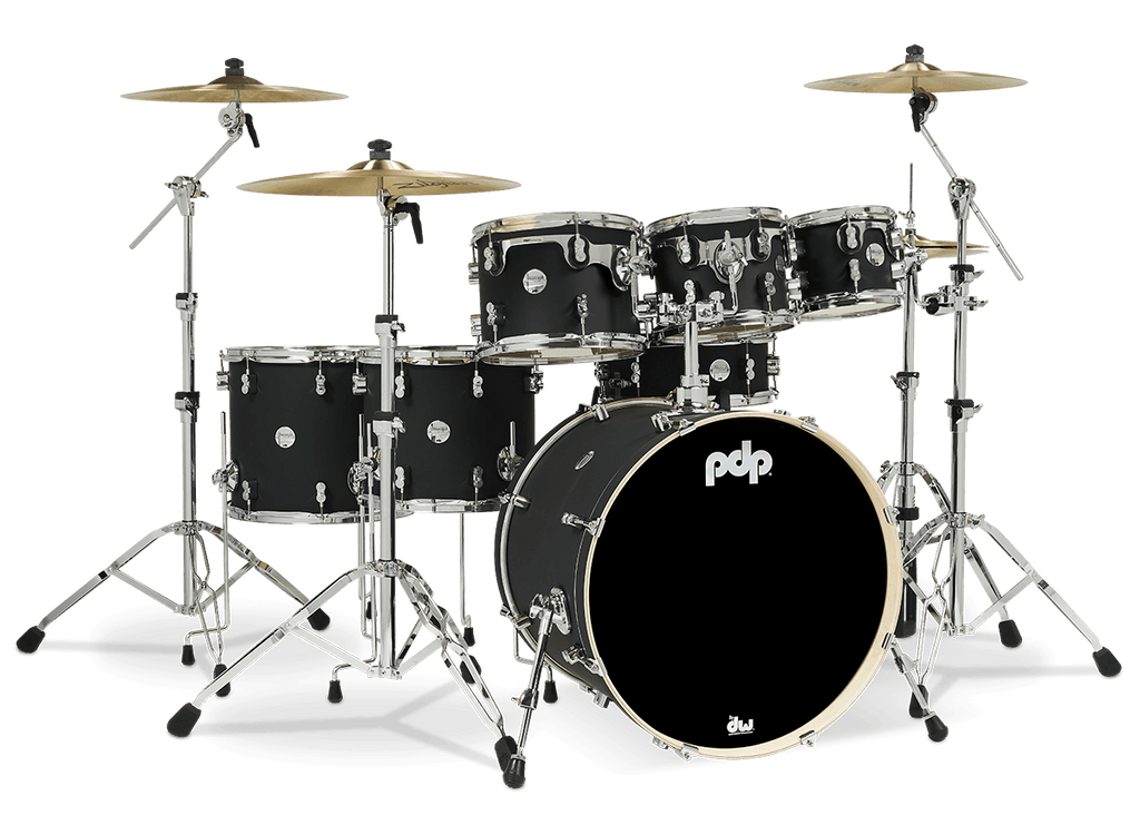 PDP Concept Maple 7-piece Drum Kit - Shell Pack w/HW815 Pack - Satin Black