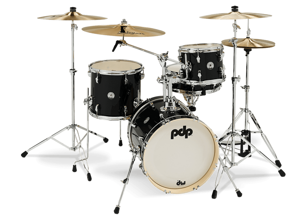 PDP New Yorker 4pc Compact Drum Kit - Shell Pack - Black Onyx Sparkle