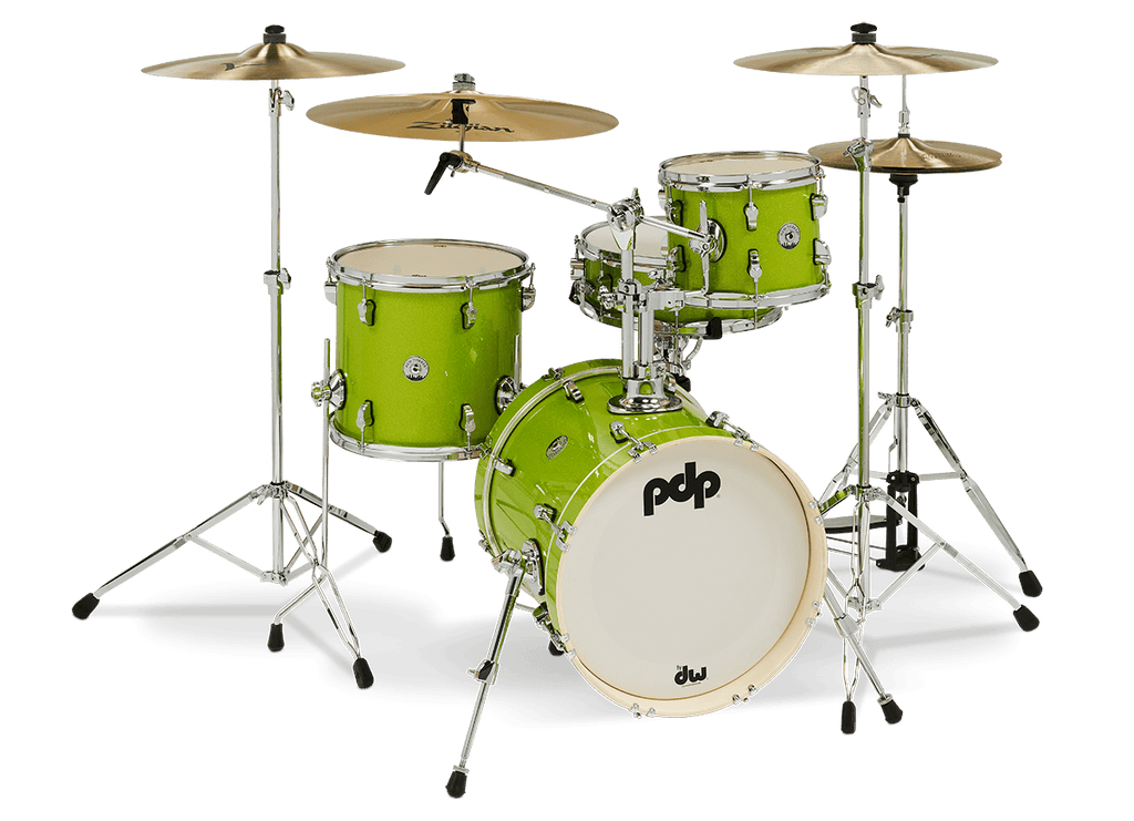 PDP New Yorker 4pc Compact Drum Kit - Shell Pack - Electric Green Sparkle