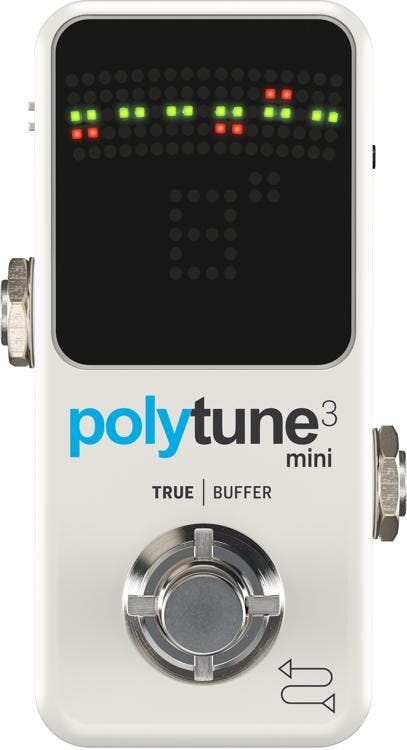 TC Electronic Polytune 3 Mini WHITE Polyphonic Tuner w/Built-In BONAFIDE BUFFER