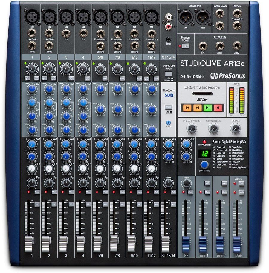 Presonus StudioLive AR12C USB-C Recording Mixer w/Studio One + Ableton Live Lite